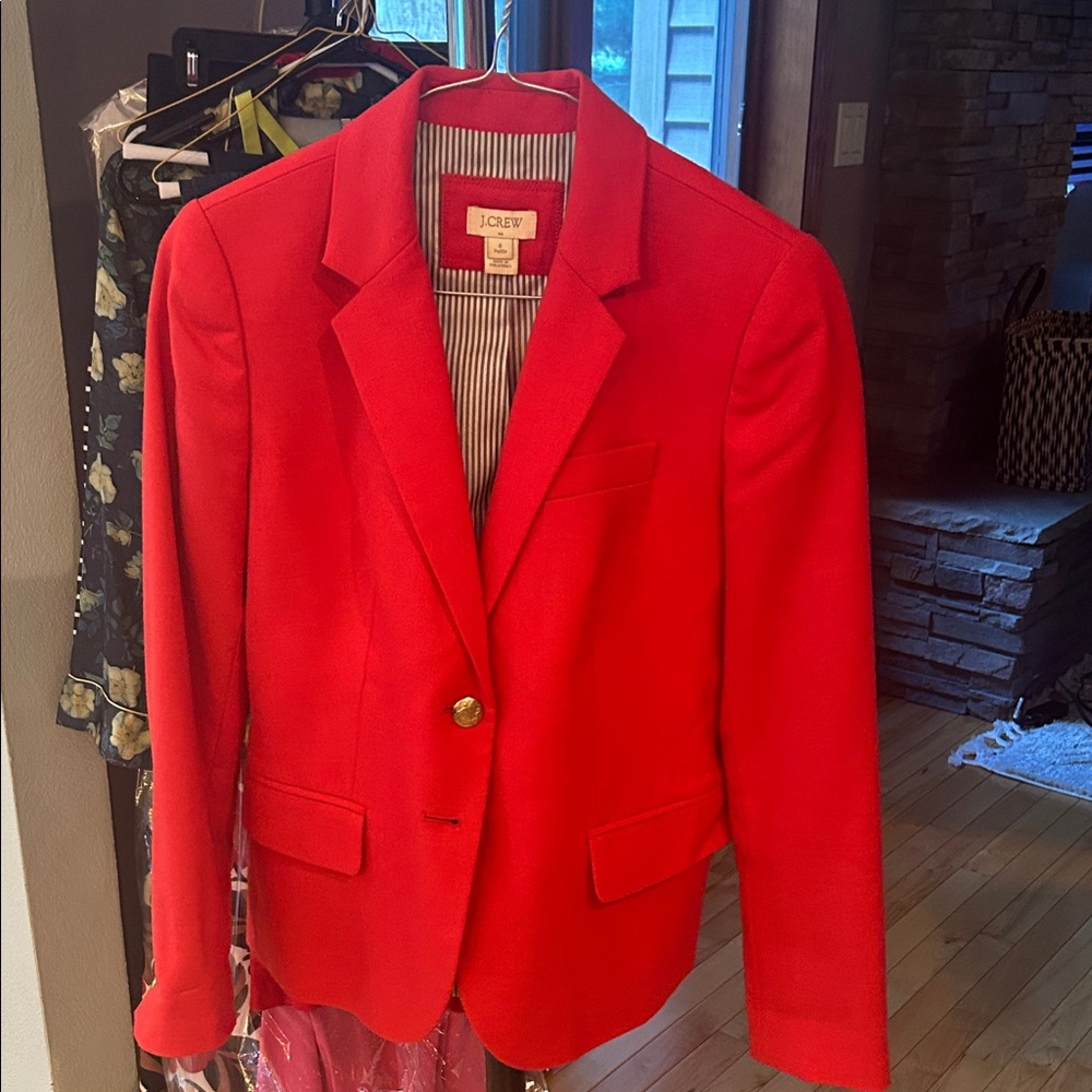 J. Crew Vibrant poppy red blazer. 0P